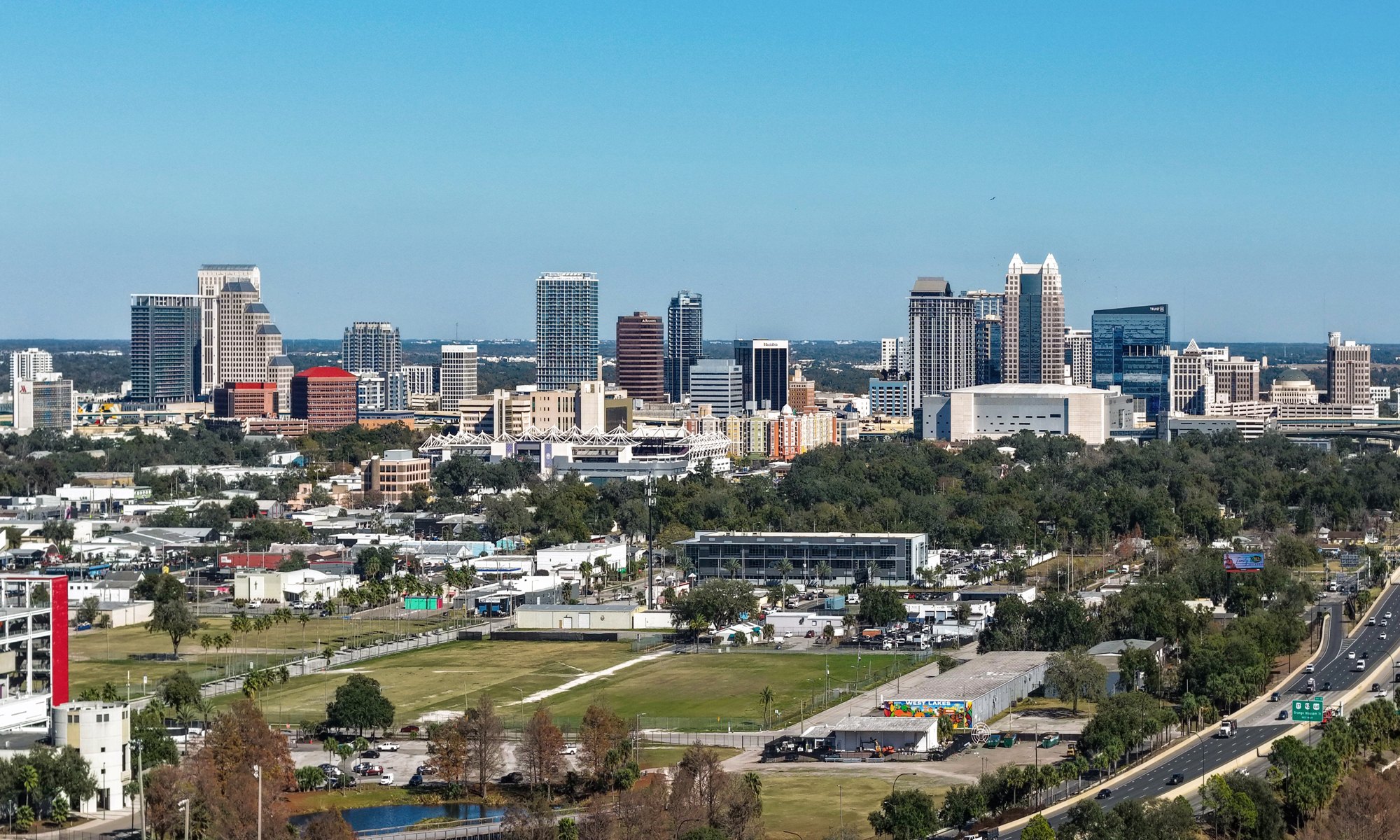The downtown Orlando skyline